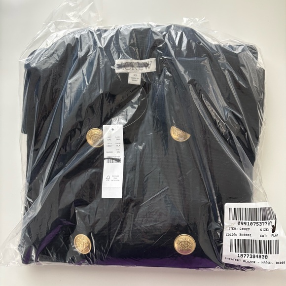 NWT J. Crew Warwick Sweater Blazer Black - Picture 5 of 6